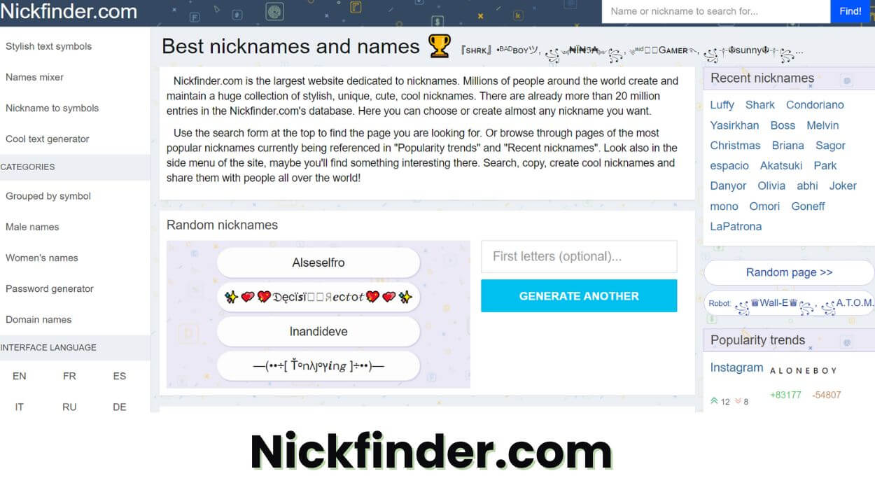 nickfinder.com
